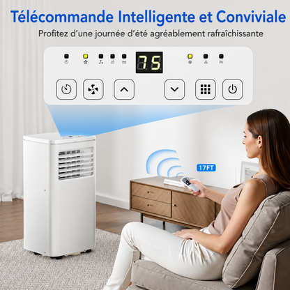 Climatiseur Mobile avec Télécommande &amp; Mode Nuit – Froid Puissant