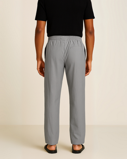 Pantalon ample en lin pour homme avec taille élastique – Style décontracté