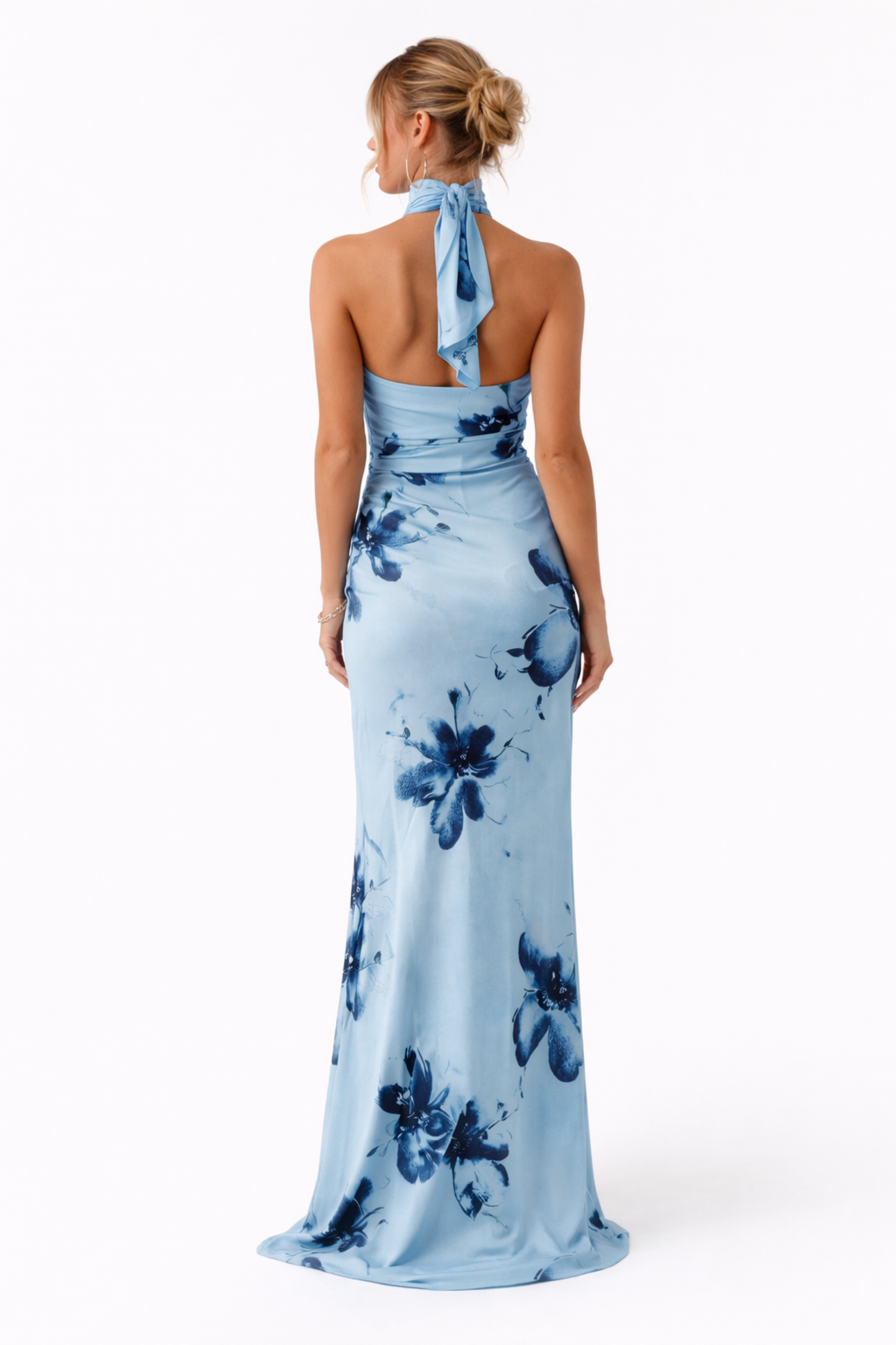 Robe Longue Asymétrique Drapée Bustier Élégante Soirée Cérémonie