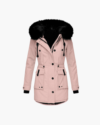Manteau Long d’Hiver pour Femme avec Capuche et Col en Fausse Fourrure – Parka Chaude