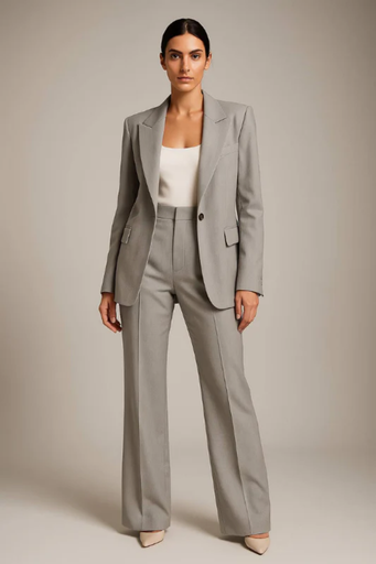 Ensemble Tailleur Femme Blazer & Pantalon Coupe Droite – Tenue Bureau Élégante | Invitée de Mariage – vue 4