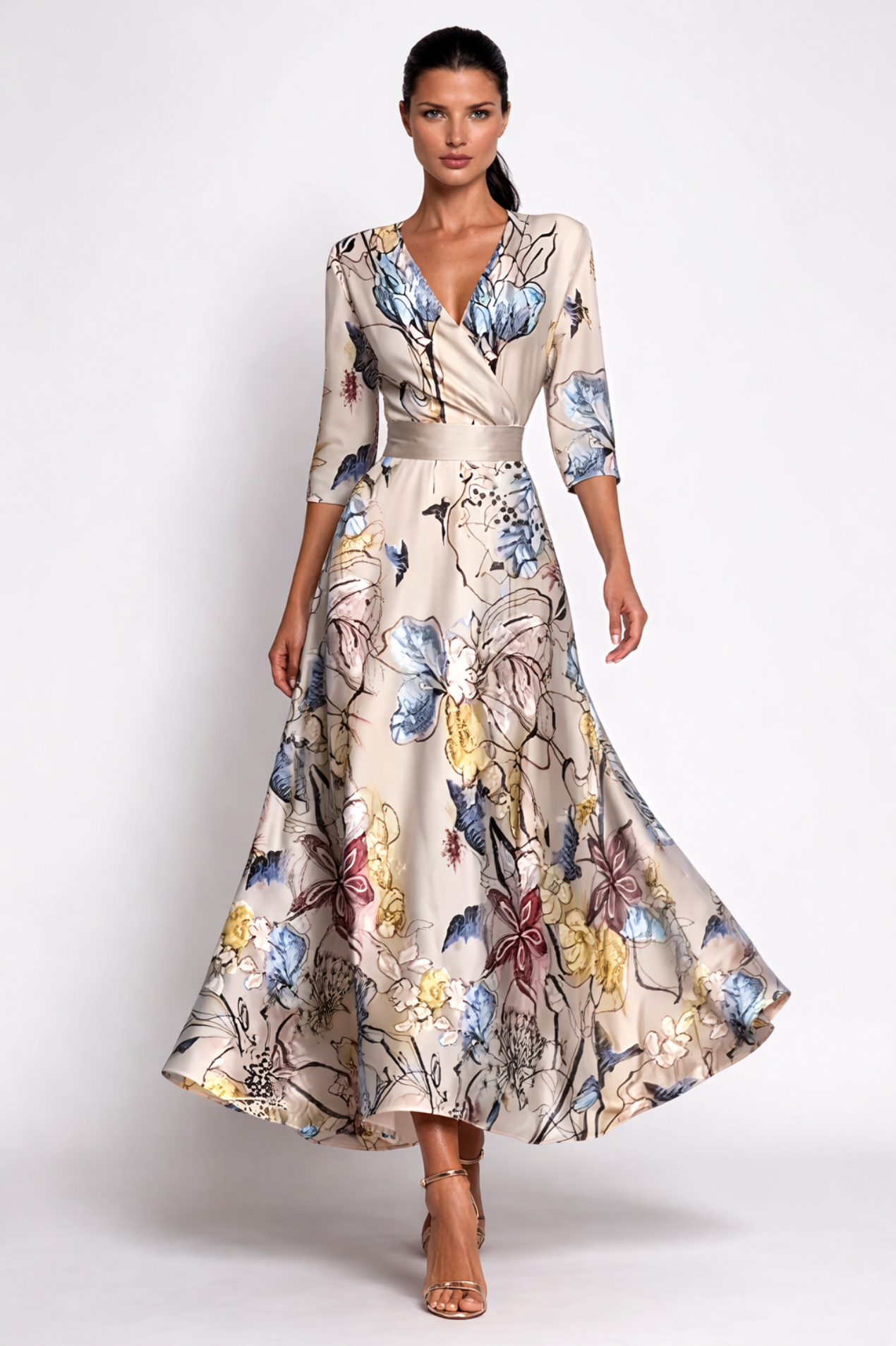Robe Midi Femme Dentelle Élégante & Fluide – Robe Cocktail | Invitée de Mariage & Cérémonie Chic