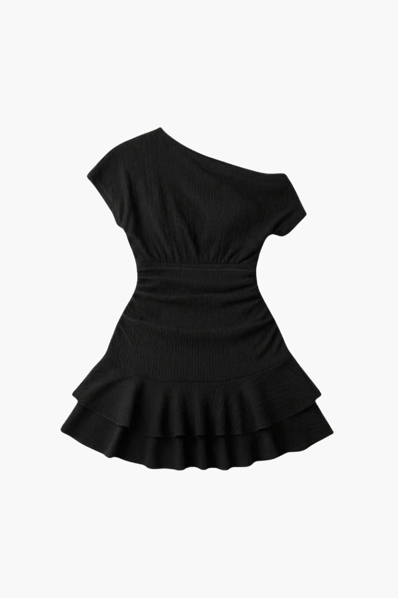 Robe Courte Femme Asymétrique – Robe Ajustée À Volants Style Élégant