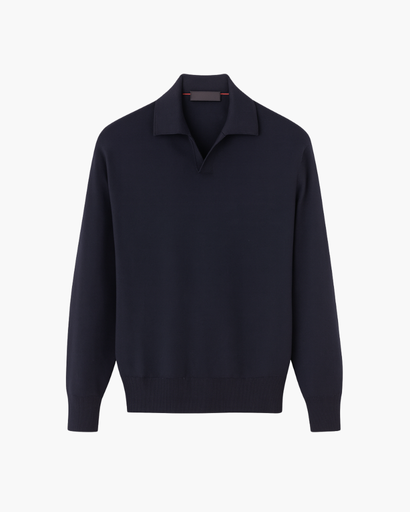 Pull homme à col polo et manches longues