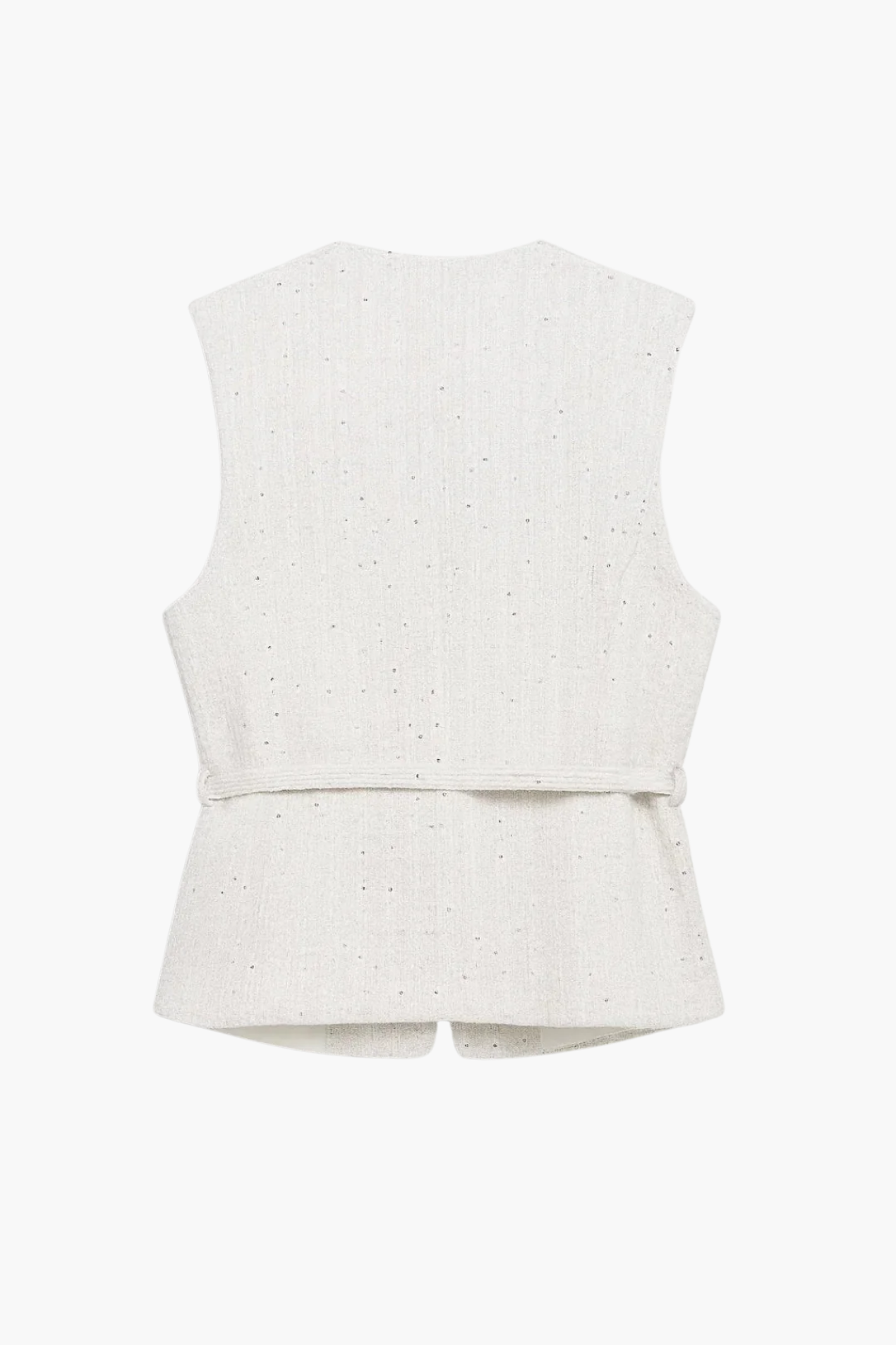 Gilet sans manches femme texturé avec ceinture
