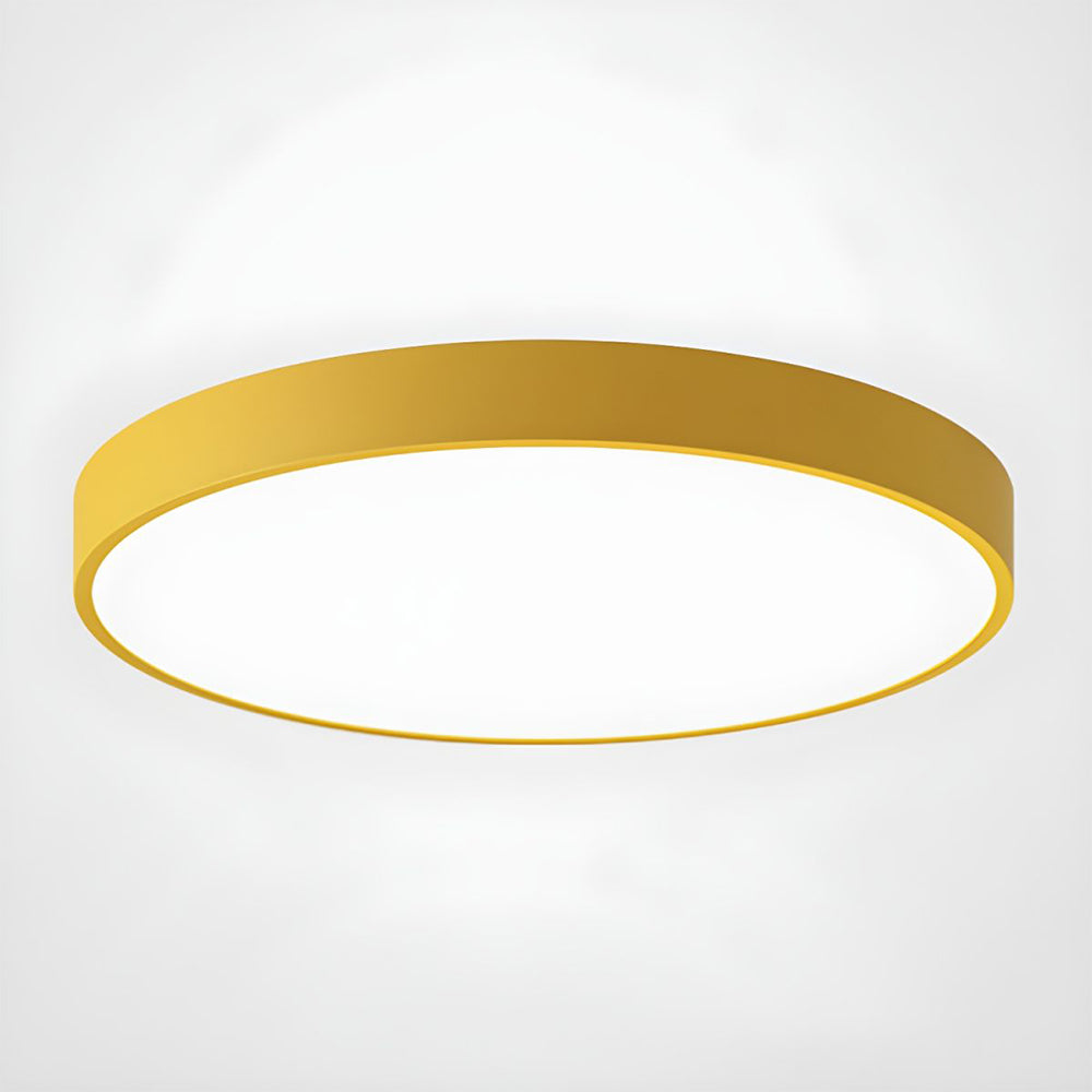 Plafonnier LED Encastré Circulaire – Design Ultra-Plat pour Salon & Chambre - Jaune