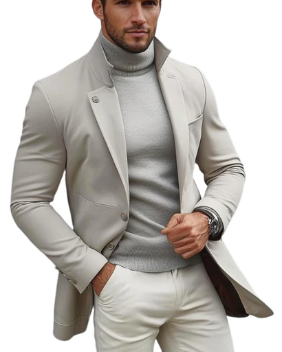 Veste Blazer Élégante Homme – Manteau en Coton Mélangé Style Old Money