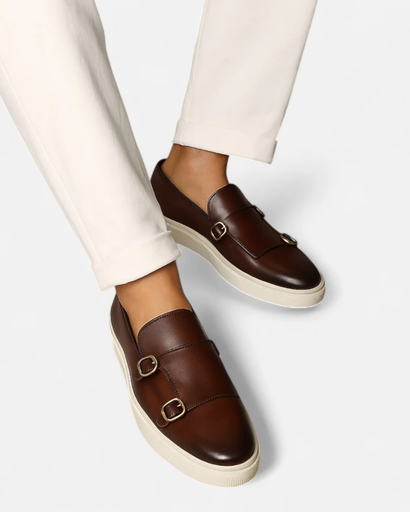 Mocassins Homme Double Boucle – Semelle Épaisse & Style Premium | Chaussures Habillées Slip-On