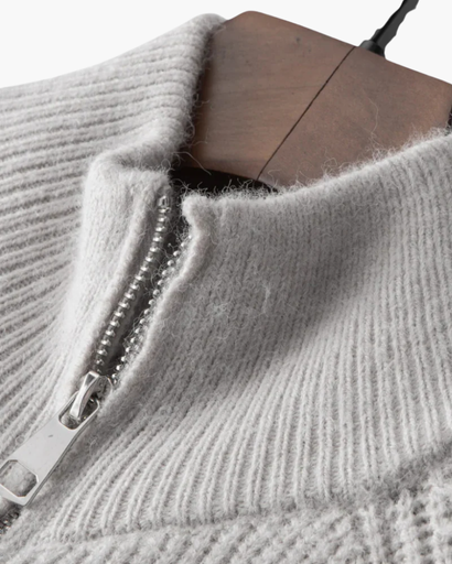 Tricot à fermeture éclair intégrale pour homme, style moderne