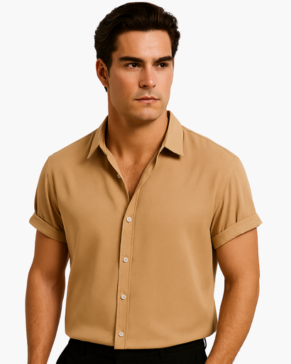 Chemise Décontractée Homme à Manches Courtes avec Col Classique