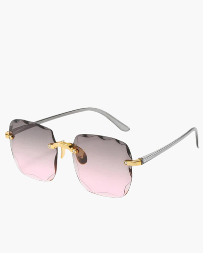 Lunettes de soleil femme à verres ondulés et structure ouverte