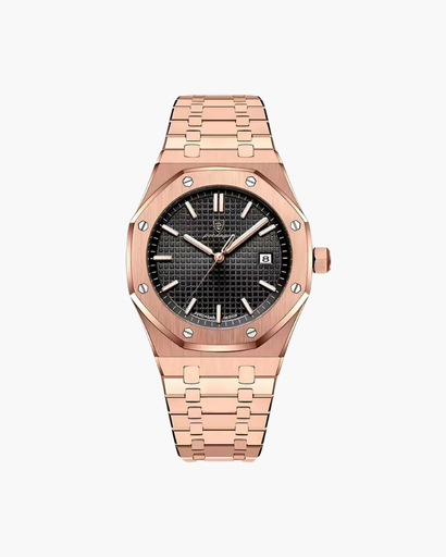 Montre Homme Élégante à Bracelet Intégré – Design Structuré & Affichage Date