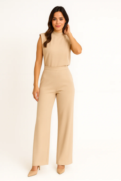 Combinaison Pantalon Femme Élégante Coupe Large – Tenue Chic et Habillée
