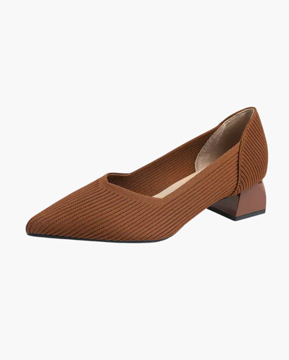 Escarpin femme à talon bloc avec texture raffinée