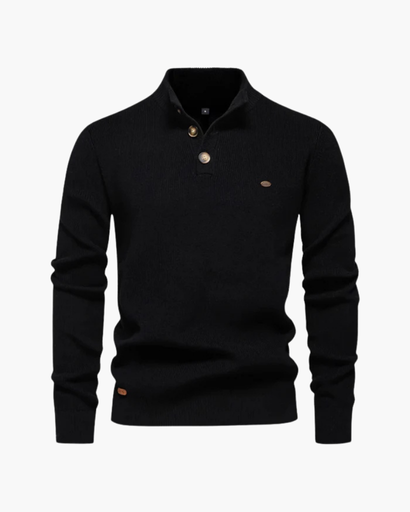 Pull pour homme à col montant avec boutons