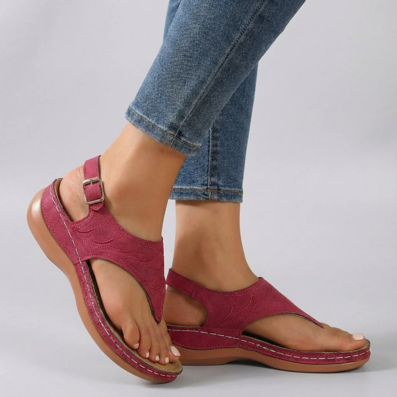 Sandales Plates Femme Brides Ajustables Ergonomiques – Soutien Confort | Quotidien & Été