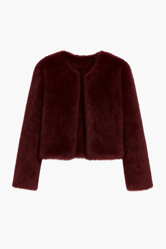 Veste Courte en Fausse Fourrure | Élégance Douce et Moderne