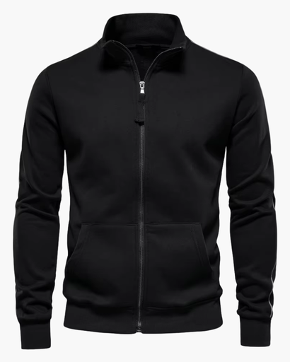 Veste Homme Zippée en 100% Coton avec Col Montant – Casual Chic et Confortable