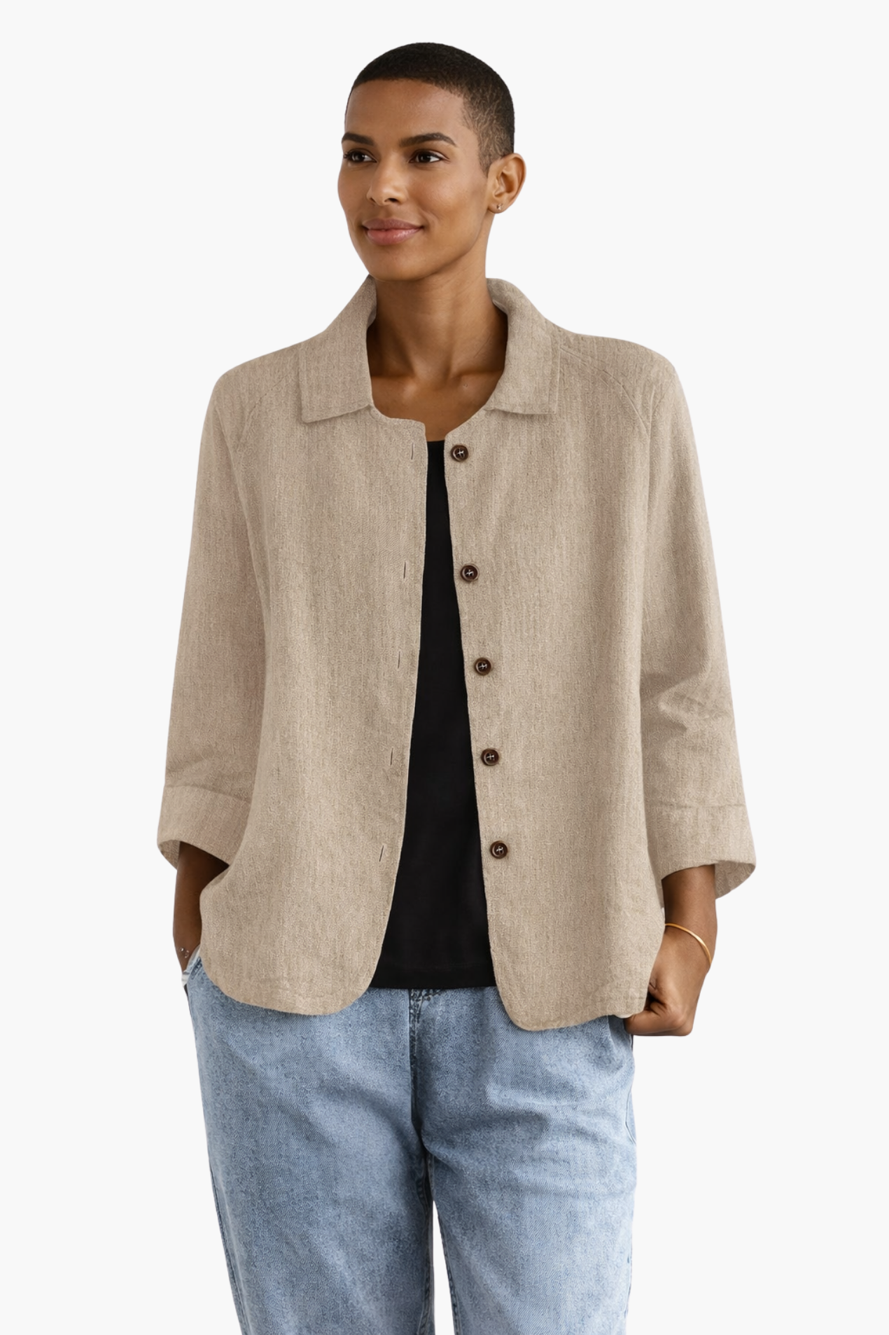 Veste Femme Légère Boutonnée – Style Décontracté Élégant