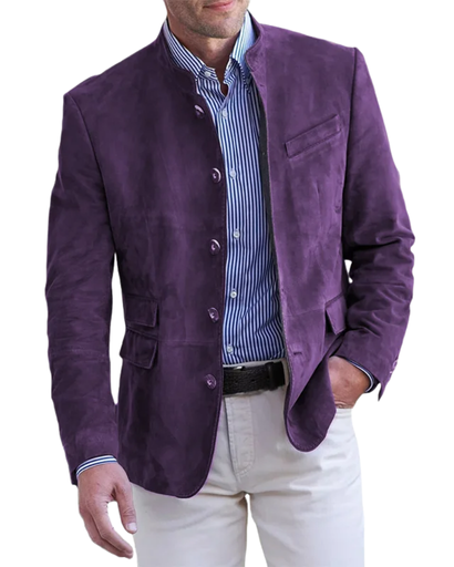 Veste Homme Aspect Suédé – Style Intemporel et Coupe Élégante