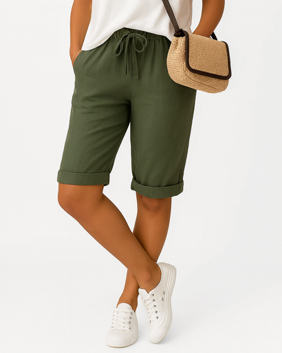 Pantalon Capri léger pour femmes avec taille élastique et coupe confortable