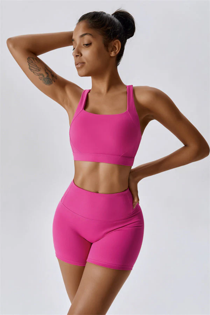 Ensemble Sport Femme SculptFit Sans Coutures – Brassière et Short Taille Haute
