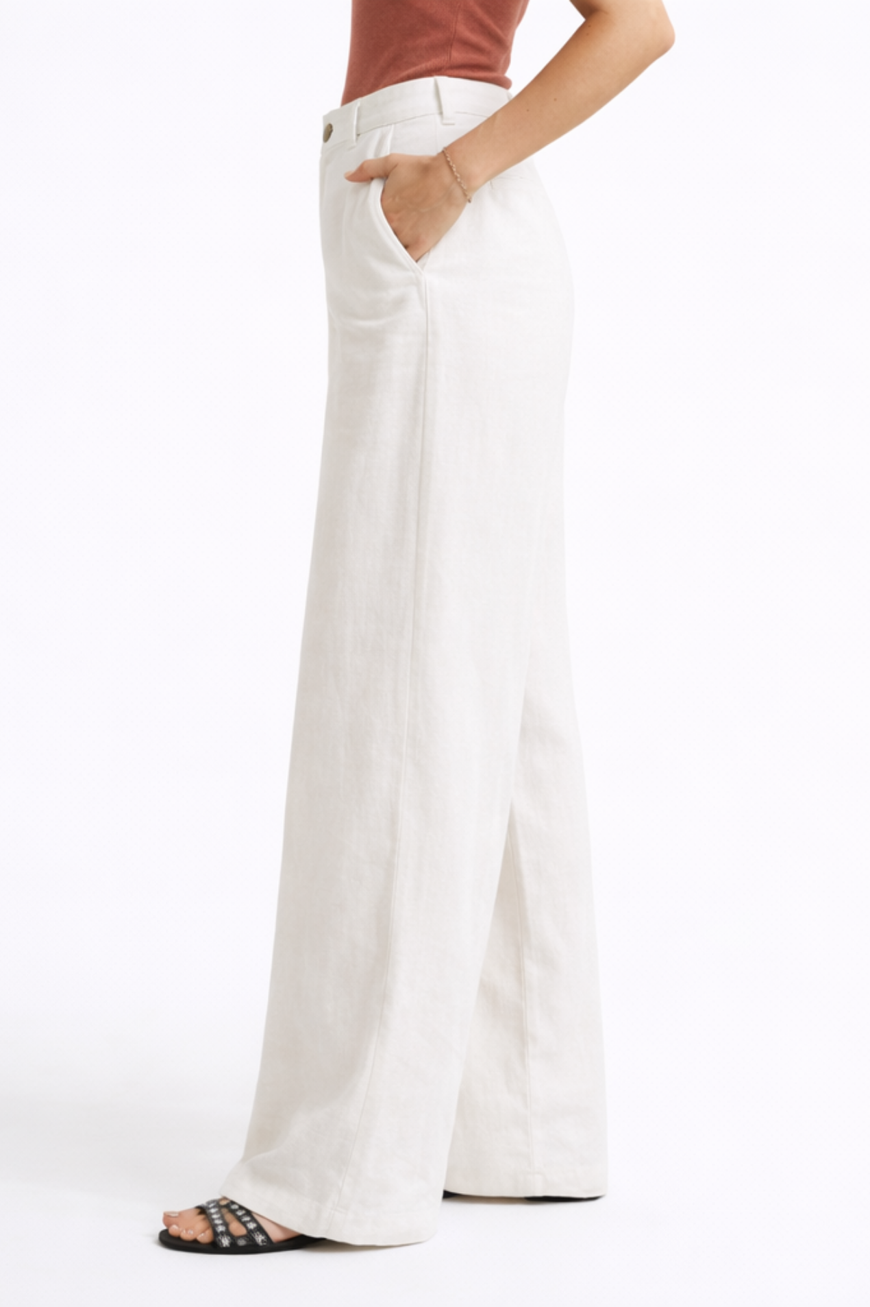 Pantalon Femme Coupe Large Taille Haute – Pantalon Fluide Élégant Et Décontracté