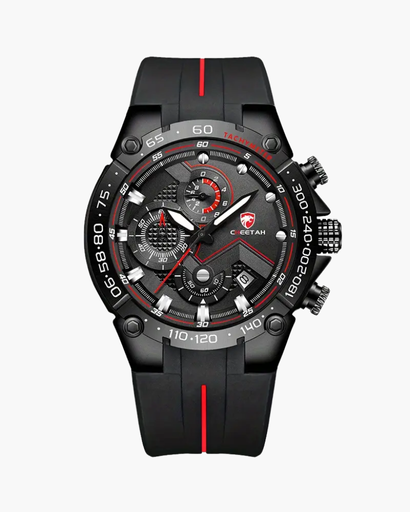 Montre Sport Homme – Design Chronographe Bleu & Bracelet Silicone Résistant