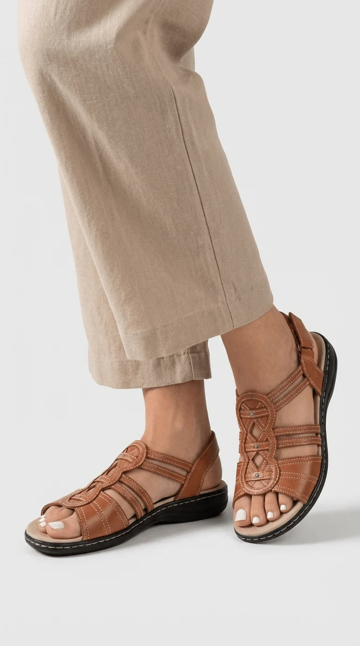 Sandale femme confortable à détails ajourés