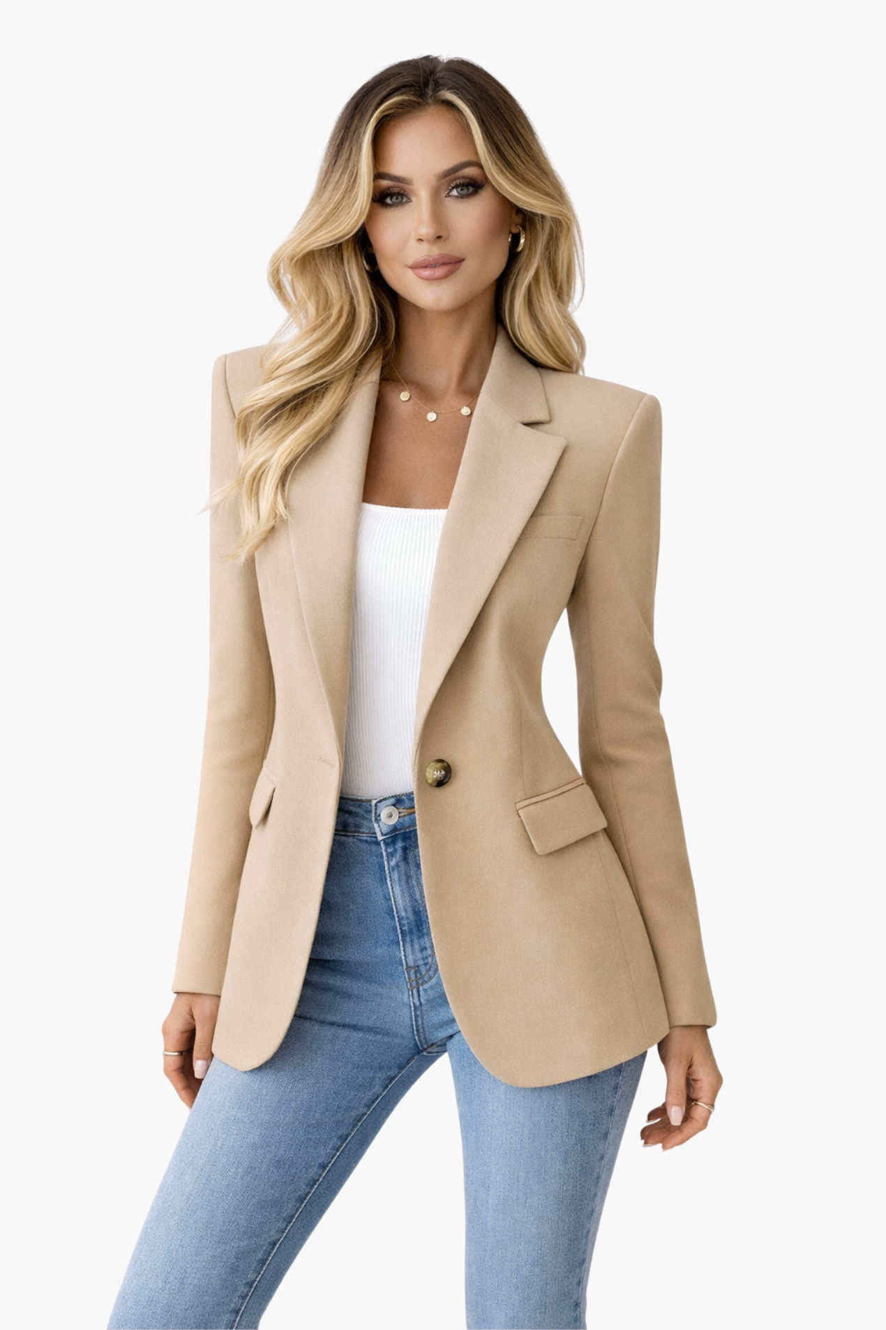 Blazer classique pour femme | Matière lisse