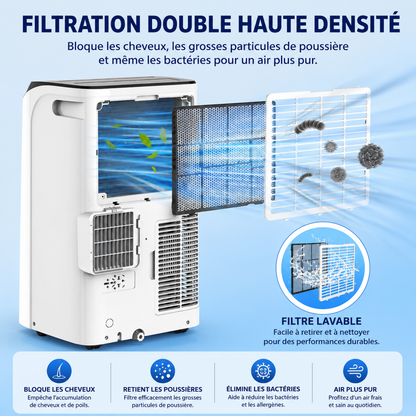 Climatiseur Mobile sur Pied – Refroidissement Intelligent &amp; Déshumidificateur