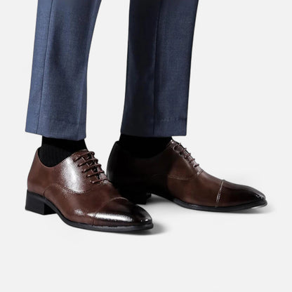 chaussures richelieu homme en cuir, vue de dessus