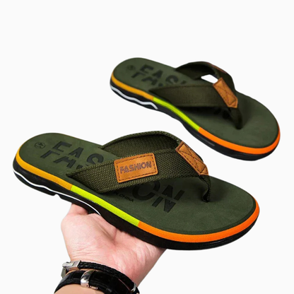 Tongs homme entre-doigt vertes