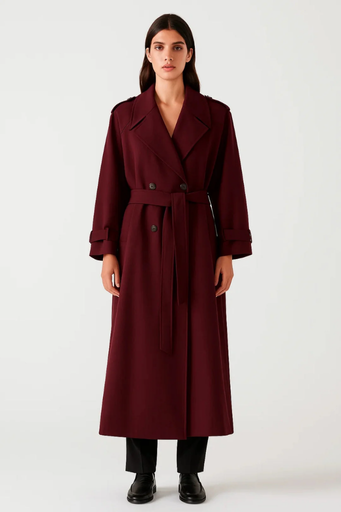 Manteau Long Femme | Ceinture et Double Boutonnage Élégant