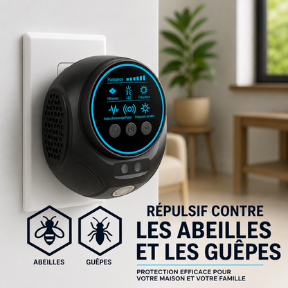 Répulsif Ultrasonique Anti-Guêpes &amp; Abeilles – Protection 360° Sans Produits Chimiques