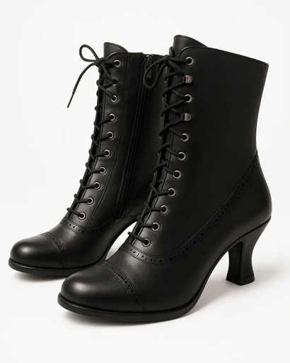 Bottines Rétro à Lacets pour Femme – Élégance Classique & Style Vintage