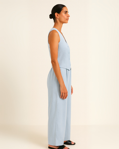 Ensemble Femme en Coton – Haut Sans Manches et Pantalon Large