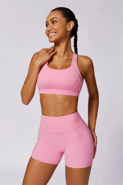 Ensemble Sport Femme SculptFit Sans Coutures – Brassière et Short Taille Haute