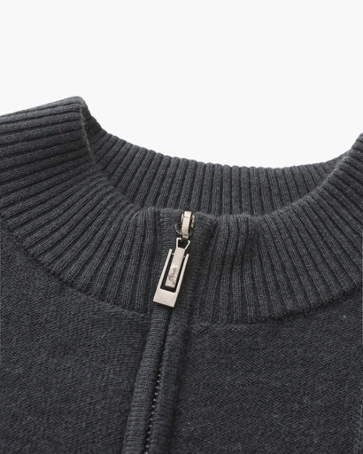 Pull homme Ribbed Half Zip avec effet cachemire et tissu doux
