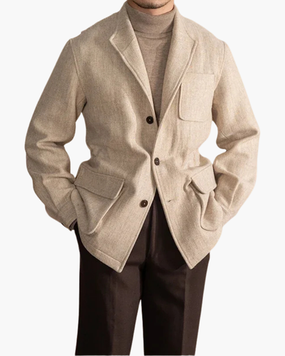 Veste homme structurée à col revers et poches plaquées