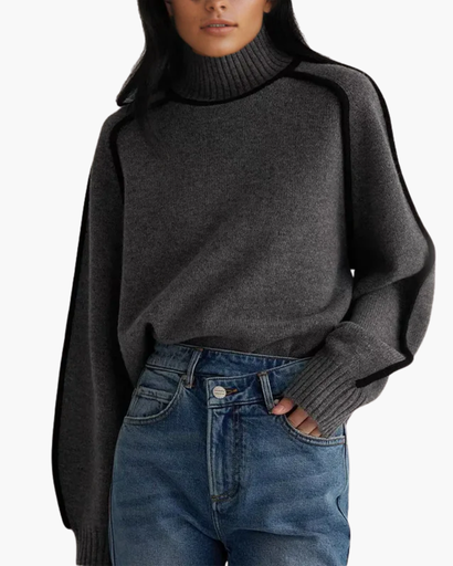 Col roulé pour femme, coupe confortable