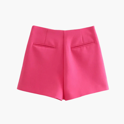 Jupe short portefeuille femme taille haute