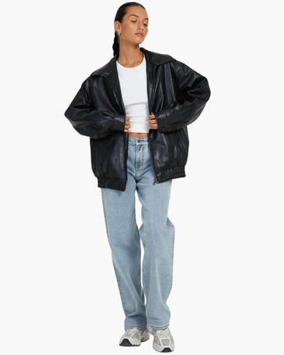 Veste femme oversize à fermeture zippée et ourlet élastique