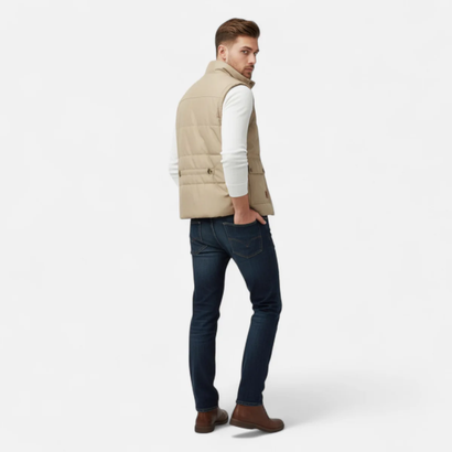 Gilet Matelassé Sans Manches pour Homme – Doublure Chaude en Sherpa