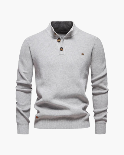 Pull pour homme à col montant avec boutons