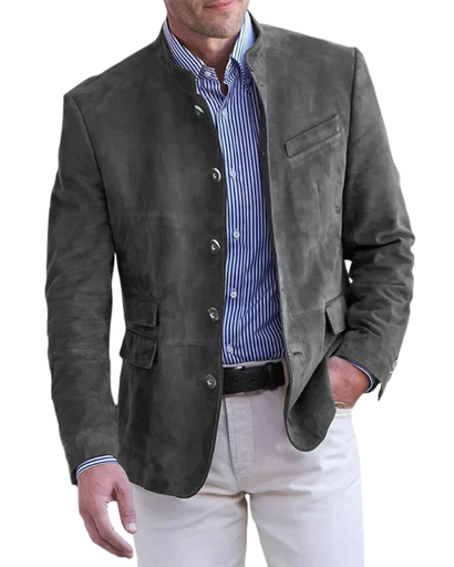 Veste Homme Aspect Suédé – Style Intemporel et Coupe Élégante