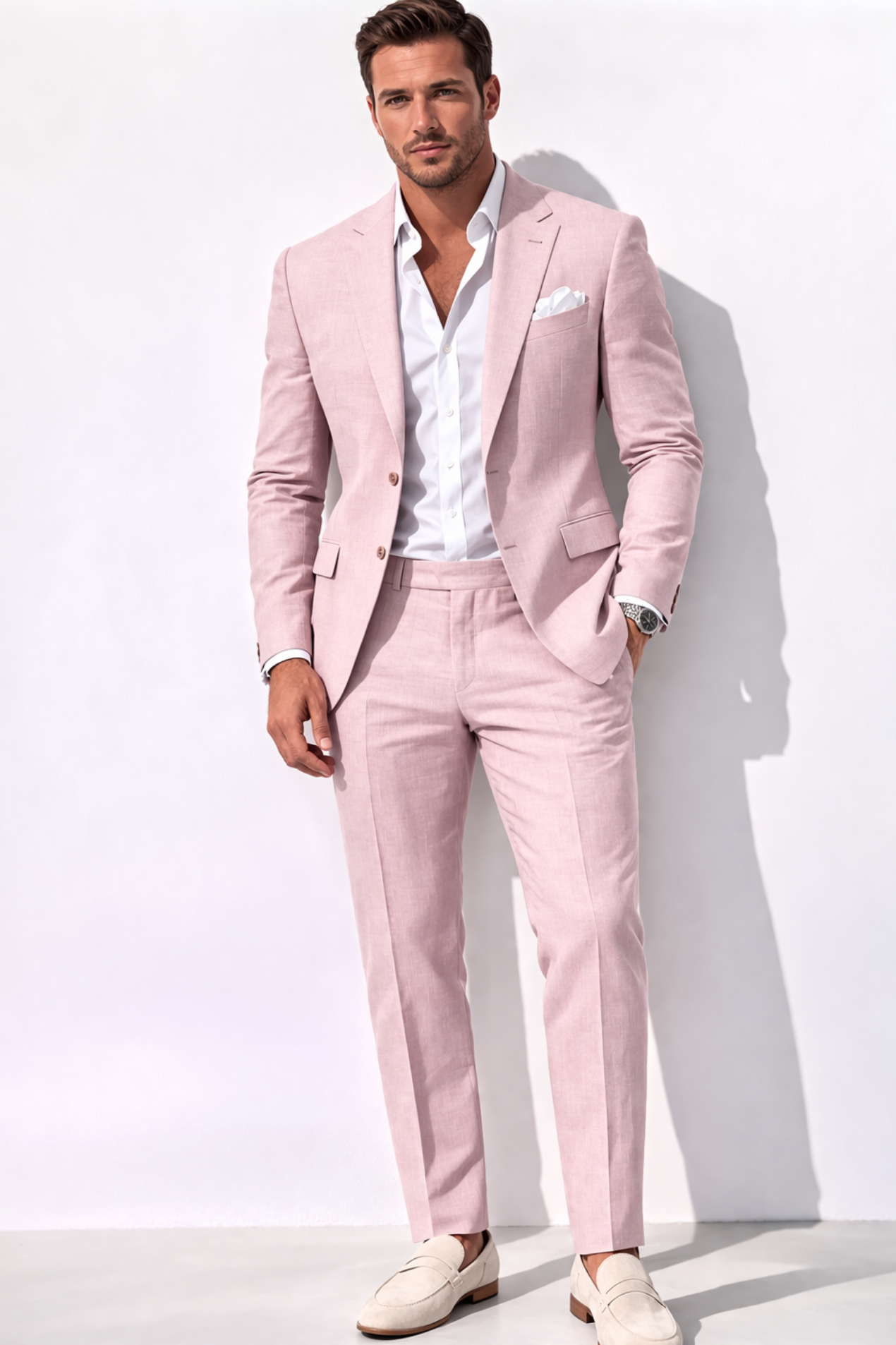 Costume Homme Élégant 2 Pièces – Blazer Ajusté Et Pantalon Tailleur