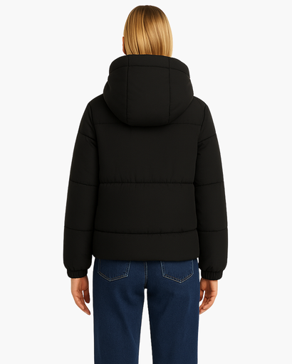 Veste d’Hiver Femme Matelassée Courte avec Capuche – Doudoune Chaude et Confortable