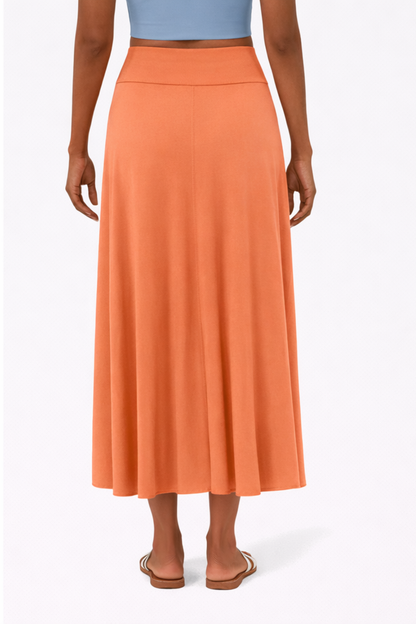 Jupe Maxi Femme Satin Taille Haute – Fente Latérale & Coupe Croisée | Soirée Élégante