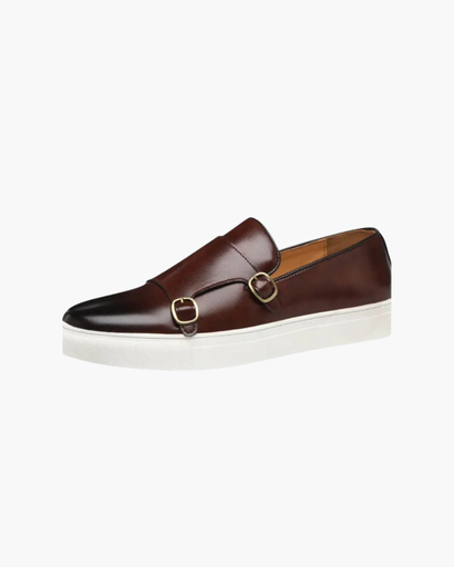 Mocassins Homme Double Boucle – Semelle Épaisse & Style Premium | Chaussures Habillées Slip-On